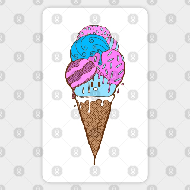 Cotton Candy Cute Ice Cream Cone Sticker by kenallouis